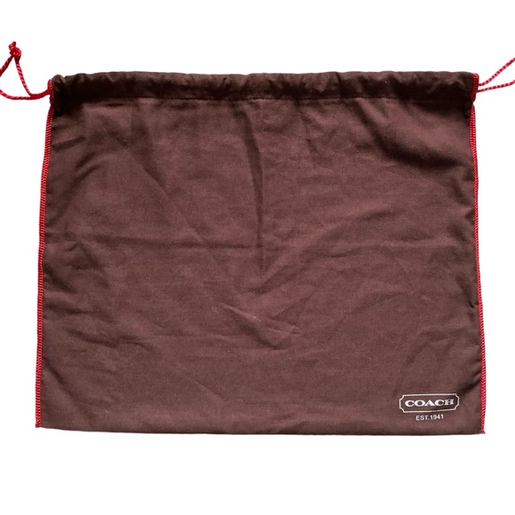 Coach vintage drawstring dust bag brown and red cotton - Picture 1 of 4